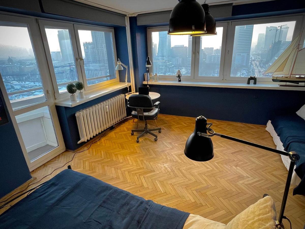 Super Apartament Blue Scisle Centrum Dwie Linie Metra Netflix Wifi 300 Mbs Panorama Miasta Warsaw Exterior photo