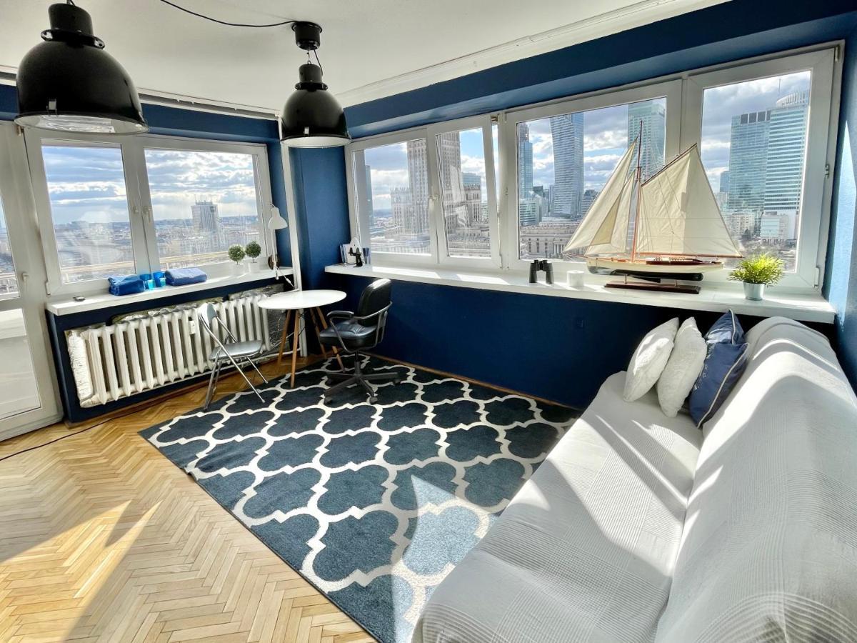 Super Apartament Blue Scisle Centrum Dwie Linie Metra Netflix Wifi 300 Mbs Panorama Miasta Warsaw Exterior photo